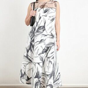 Marina Rinaldi Zena White Black Print Shift Dress